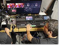 A Roland VR-50HD was dedicated to each of the games being promoted, allowing Mobeon to mix between the vantage points of each of the players.