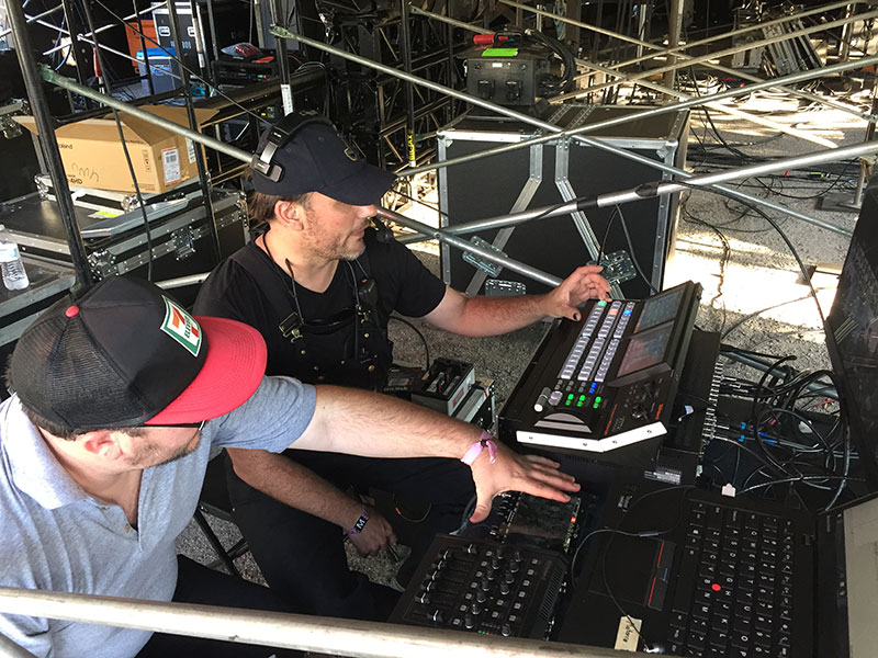 Daniel Christiansen and Justin Sewell at MotoCo’s Main Stage at Moogfest 2017 in Durham, NC.