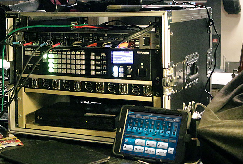 Roland XS-84H shown with the XS-80H Remote Control Software on an iPad.