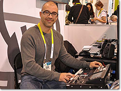 Diego Lopez producer for Tech LaunchPad at the controls of the VR-50HD.