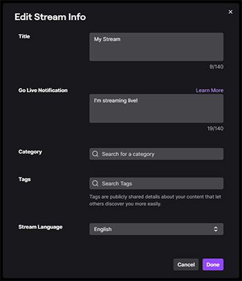 Livestreaming to Twitch with a PC