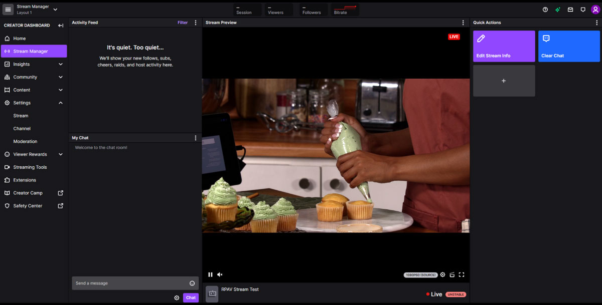 Livestreaming to Twitch with a PC