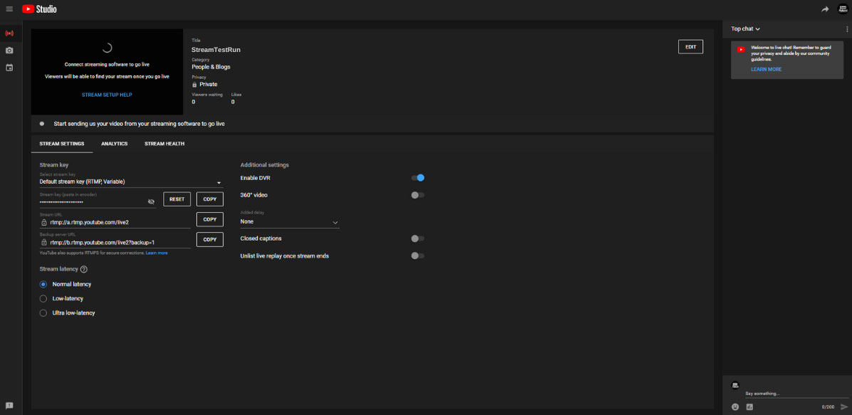Livestreaming to YouTube with a PC