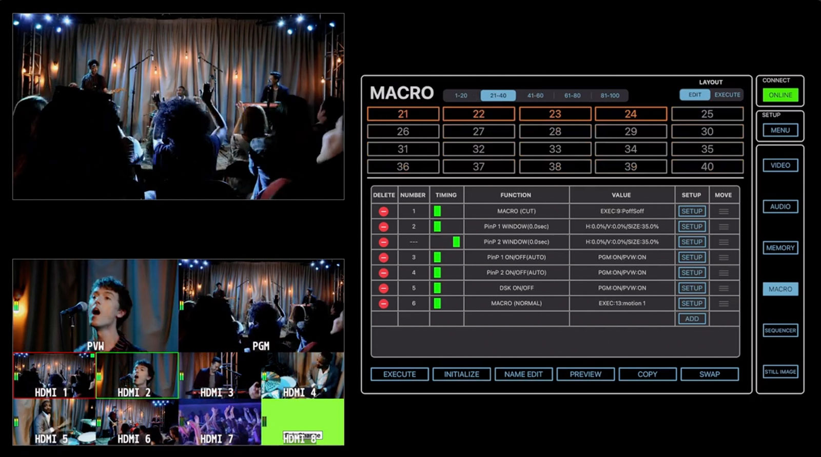 Roland V-8HD Macros Applications