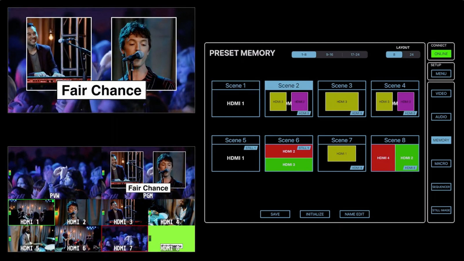Roland V-8HD Scenes Applications