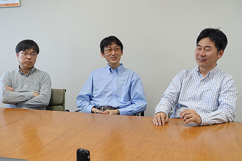 Takamitsu Shimizu, Yoshihide Kasai, and Yoshinobu Tatsui of Roland