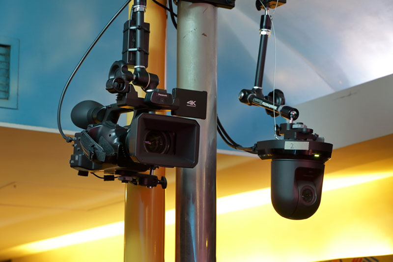 p4-1 Panasonic AG-CX350 on the left and the AW-UE70 on the right