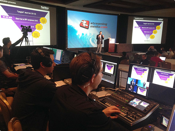 Roland VR-50HD streaming the keynote address at Streaming Media West 2014.