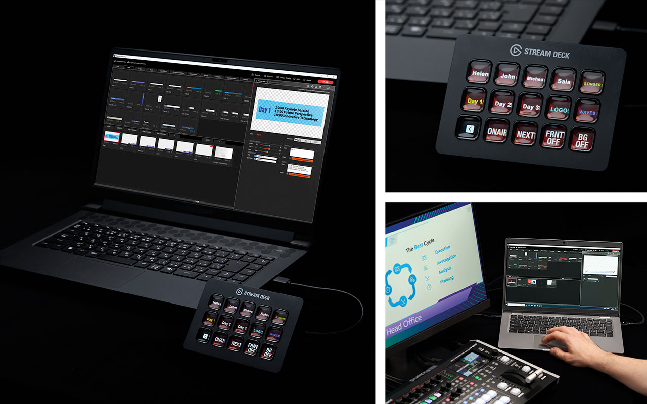 Roland V-80HD Video Switcher with Graphics Presenter Version 2.0 and the Elgato Stream Deck
