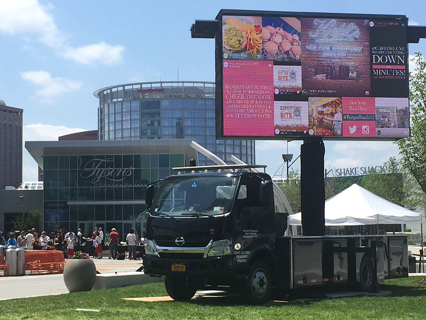 The Fresh Air Flicks truck using the Roland XS-82H 8-in x 2-out Multi-Format AV Matrix Switcher