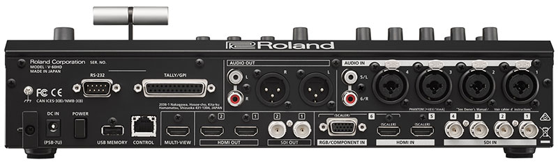 Rear panel of Roland V-60HD Multi-Format Video Switcher