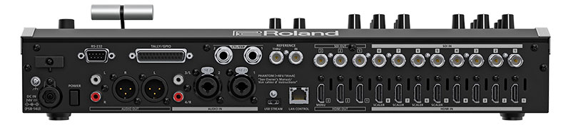  RolandV-160HD straumēšanas video pārslēdzēja aizmugurējais panelis 