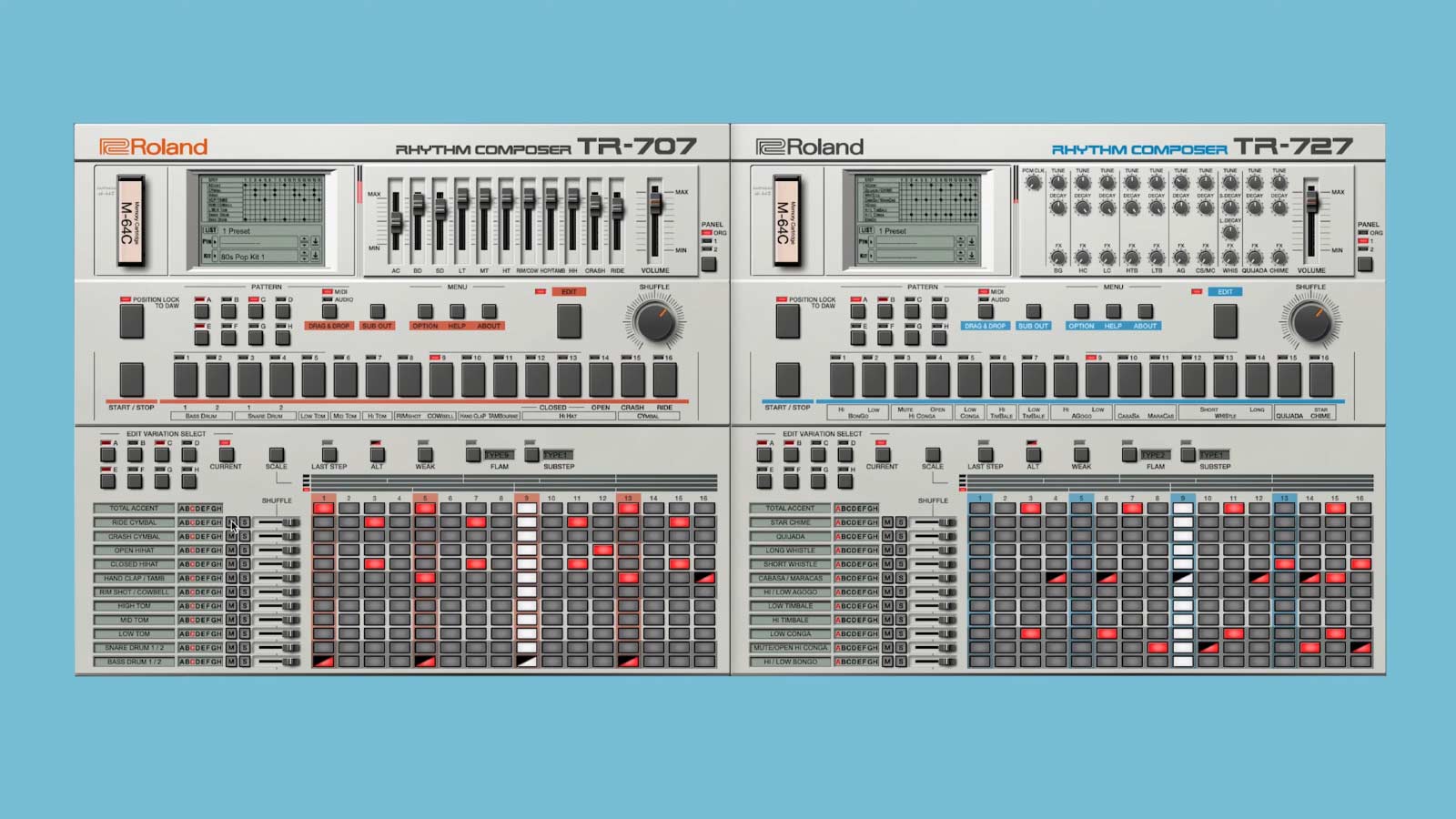 Roland - TR-707 / TR-727 Software Rhythm Composers