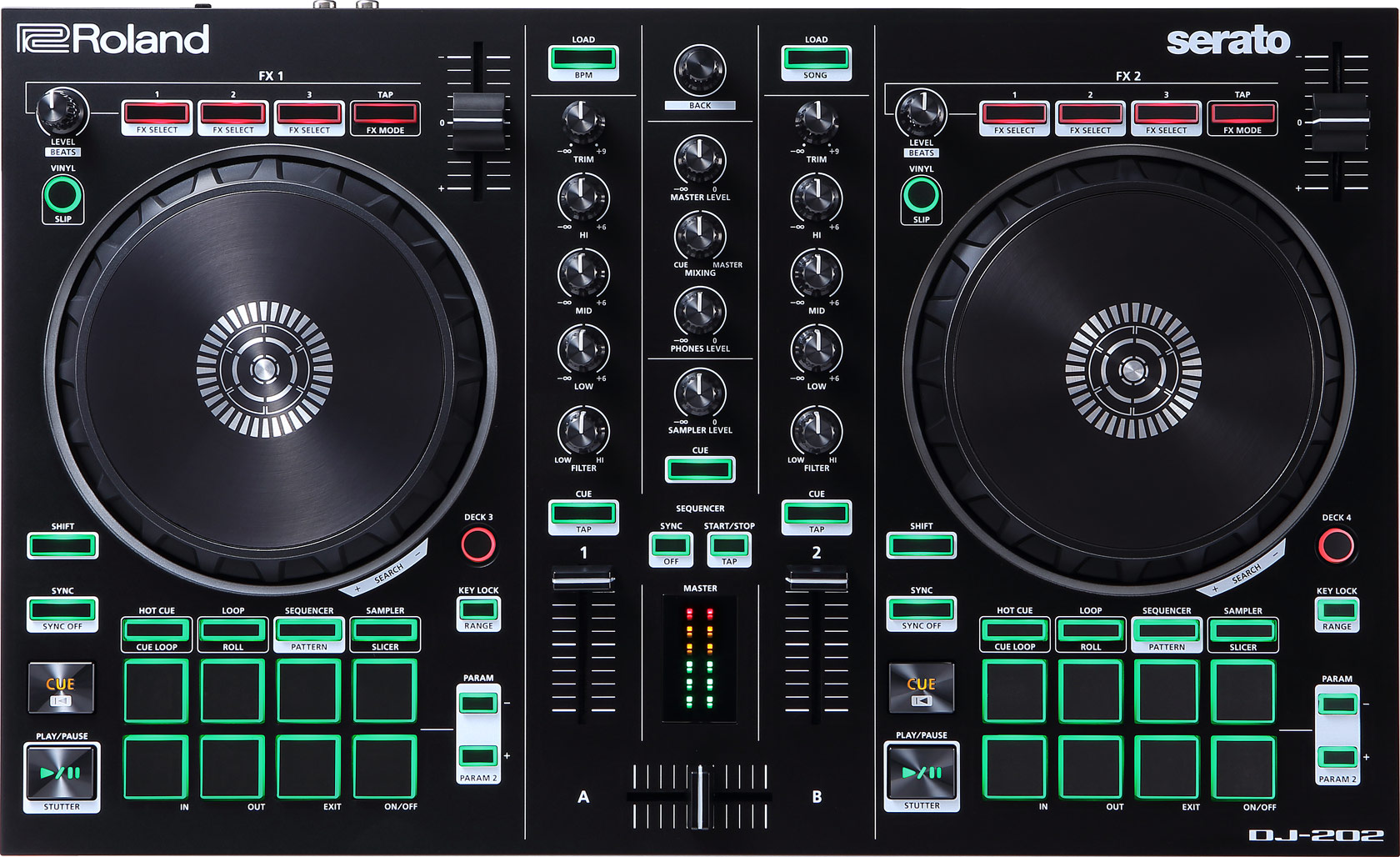 DJ202+HP2000+AUX+MAGNET DJ-202 Roland DJ Controller 