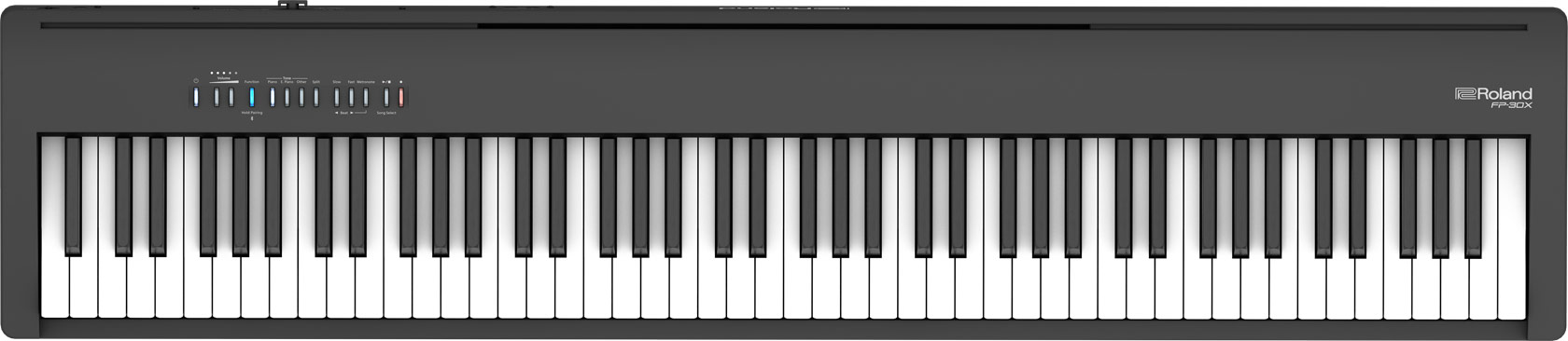 Black piano keyboard.