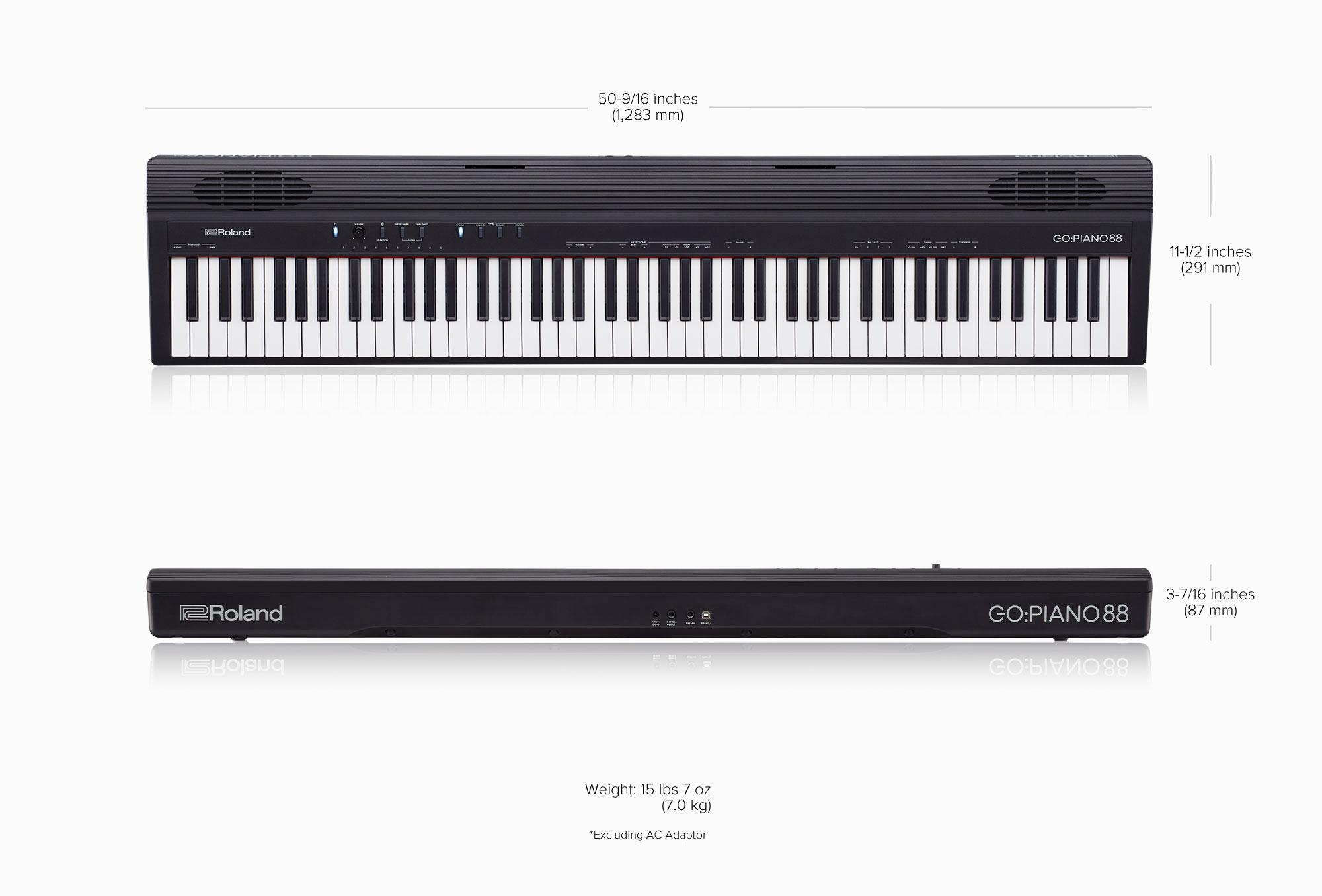 Roland GO:PIANO88 size