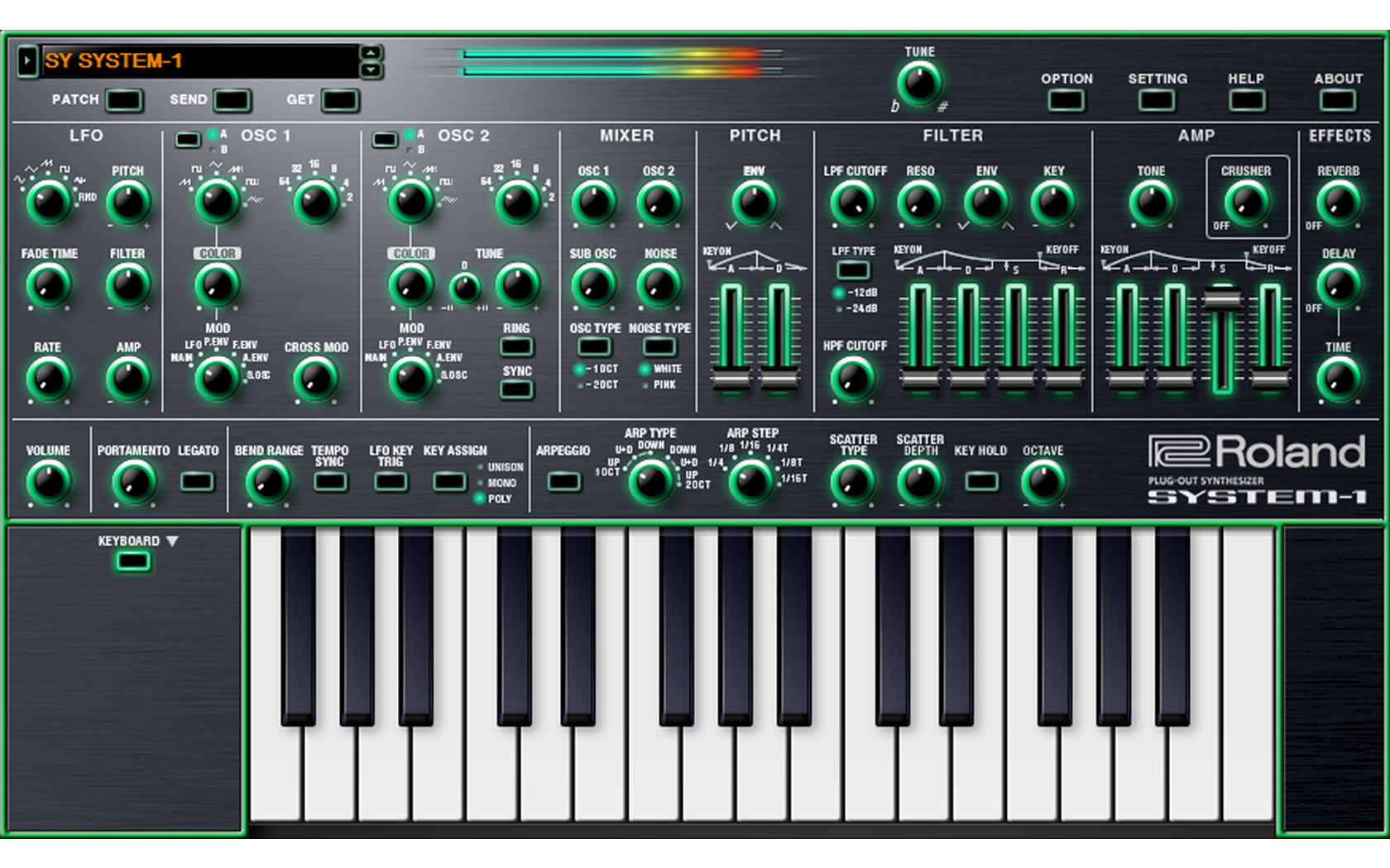 synthesizer roland software system