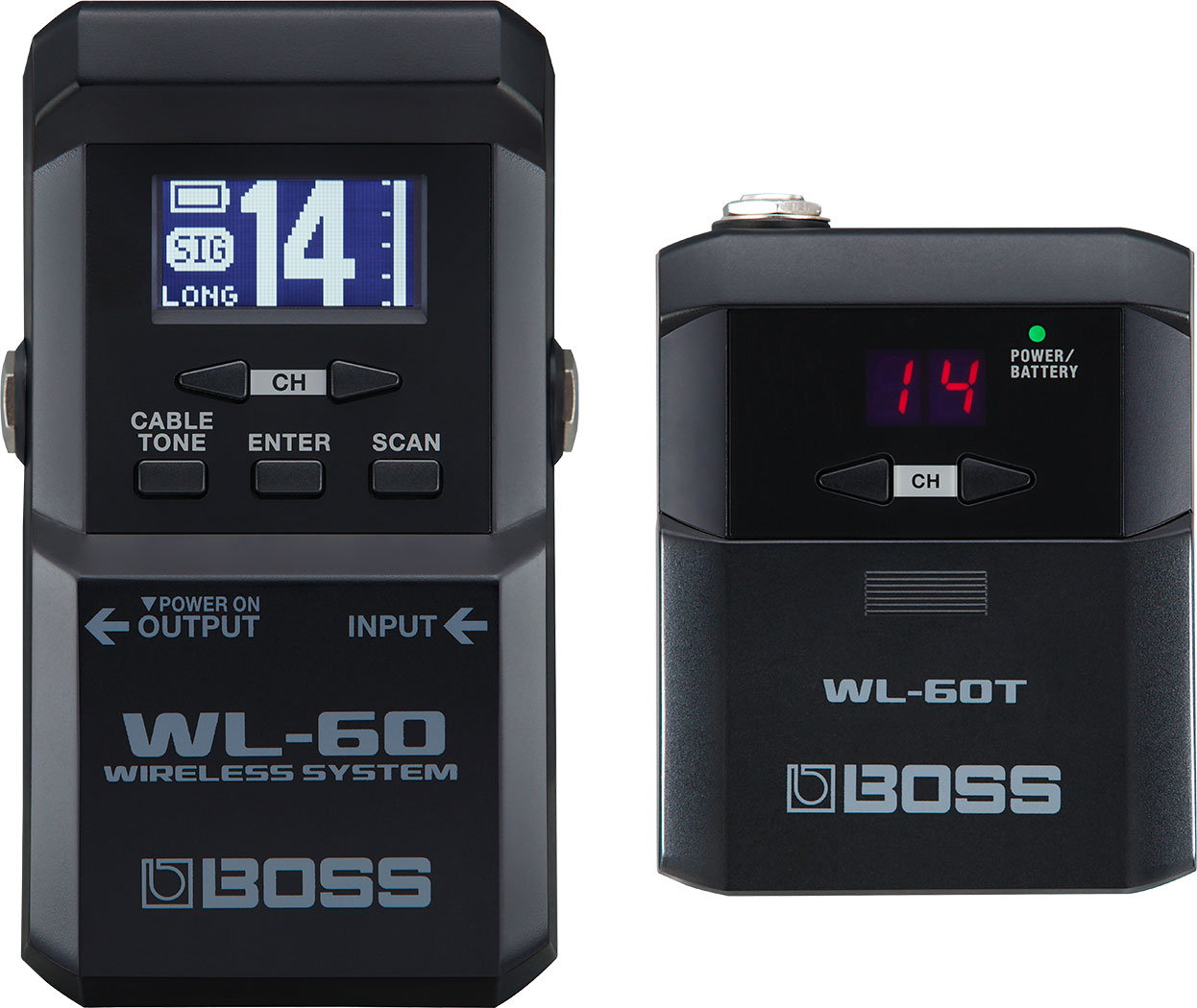 BOSS Wireless Guitar System with Bodypack Transmitter and Stompbox-size Receiver WL-60 
