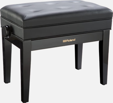 RPB-400WH Banco de piano de Roland en blanco satinado con asiento de vinilo acolchado 